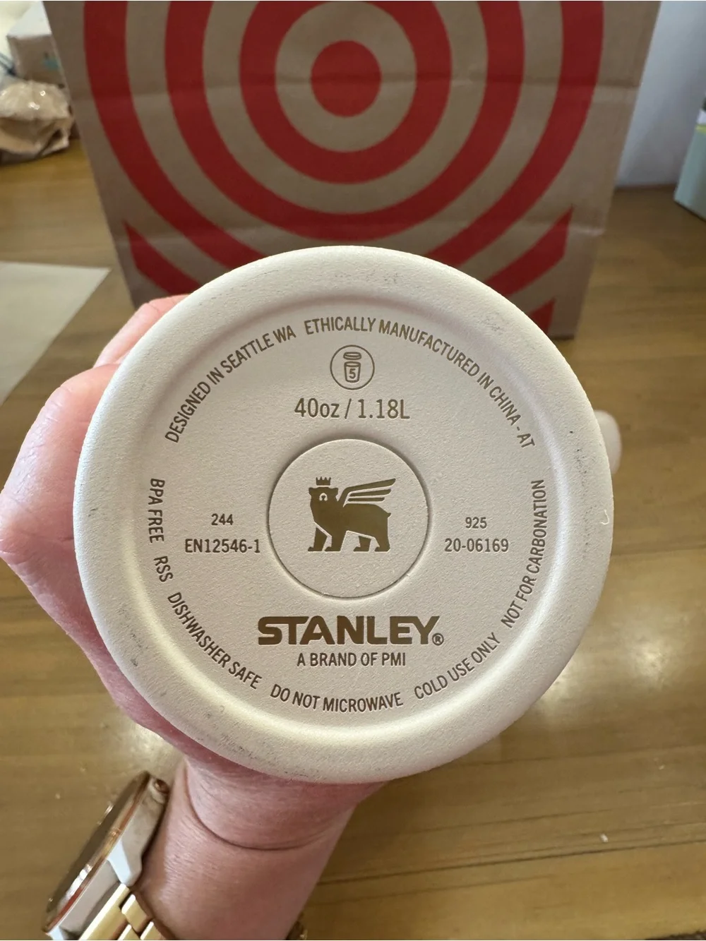 Stanley Quencher ProTour Flip Straw 40oz Cream Woodgrain Gold Tumbler
